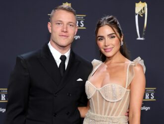 Christian McCaffrey with wife, Olivia Culpo