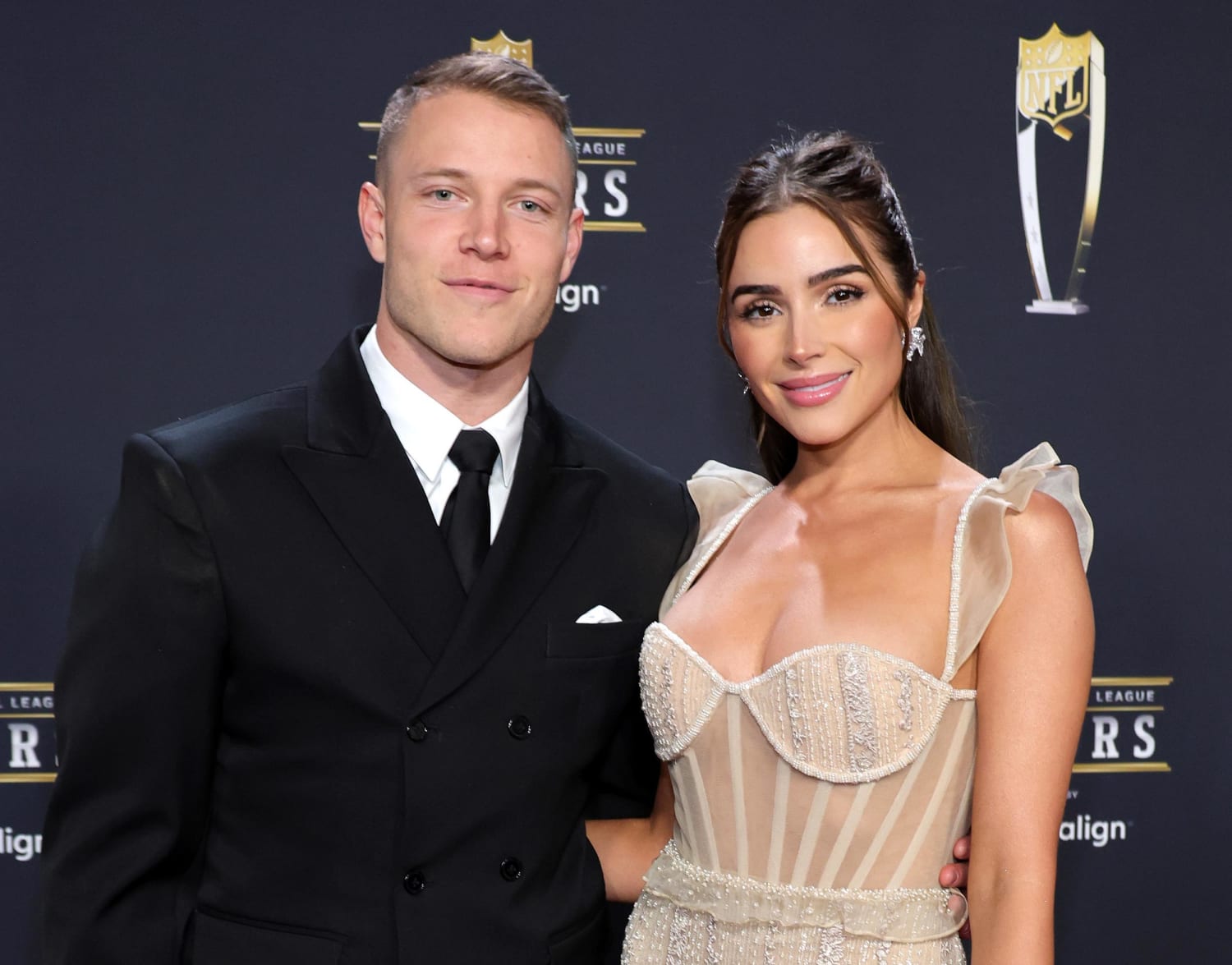 Christian McCaffrey with wife, Olivia Culpo